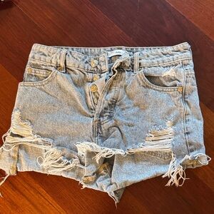 Adika Light Blue Distressed Jean Shorts